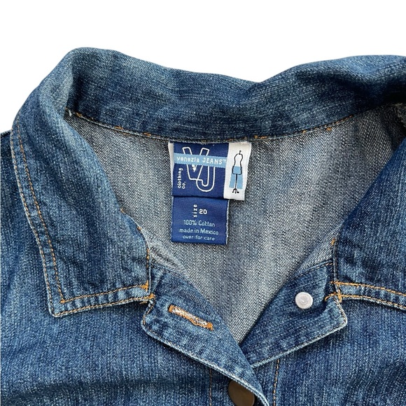Vintage 90s Venezia Jeans Denim Shirt Dress Size 20 Y2K Long Sleeve Button Front - Picture 7 of 7